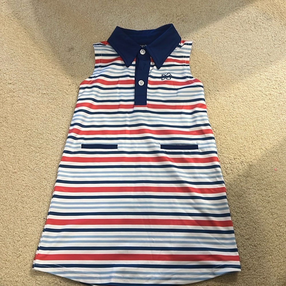 Prodoh Girls Red White and Blue Dress with Matching Bottoms